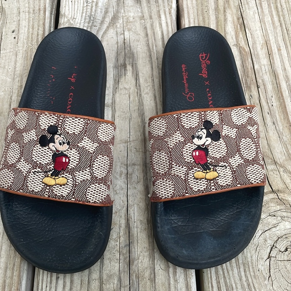 Coach x Disney Mickey Mouse Slides Size 6